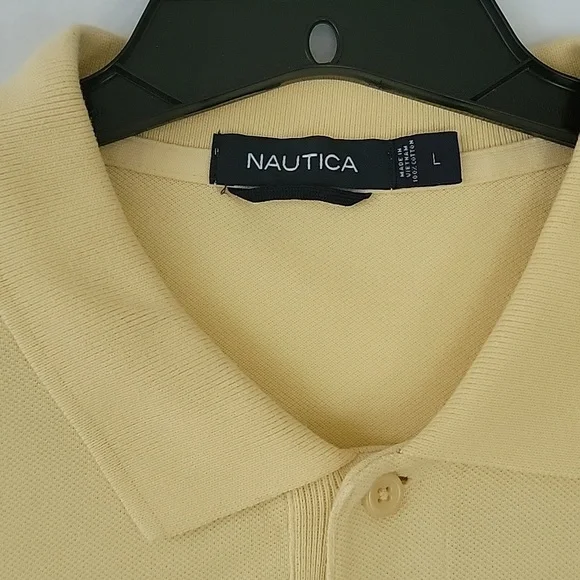 Nautica Men's Yellow 2 button Polo Shirt Size L - Picture 3 of 6